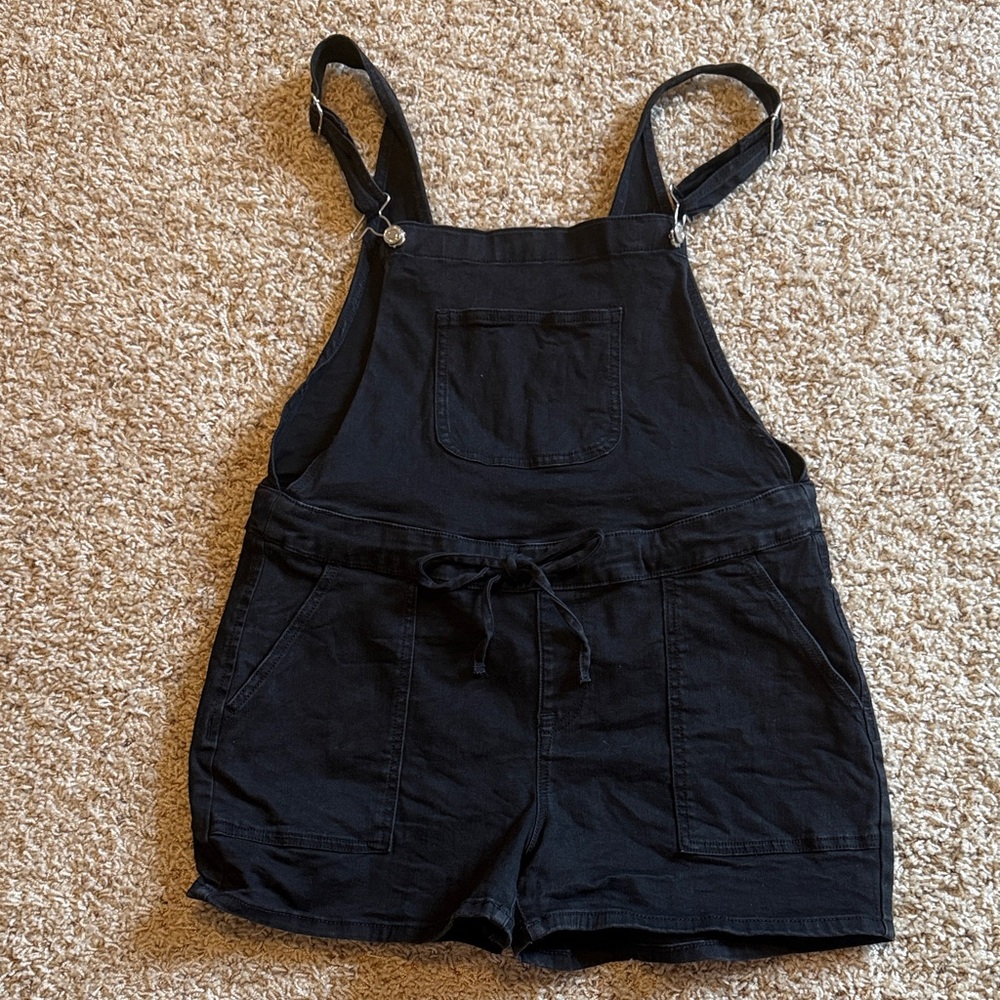 Black Denim Overalls
